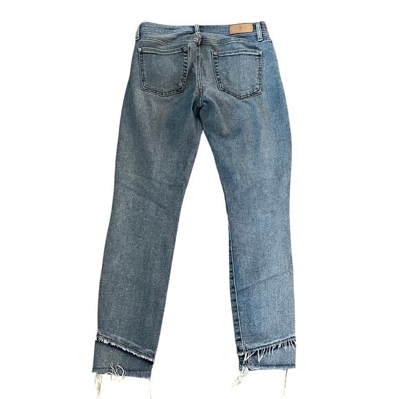 7 For All Mankind Luxe Vintage The Ankle Skinny Jeans Women’s 28 Blue Raw Hem - Picture 2 of 5